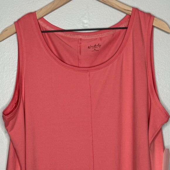 Wonderly Womens StudioTank Top XL Pink Coral Pummy Tanks Soft Stretch Basics - Picture 5 of 9